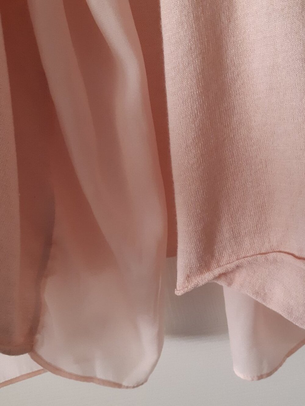 *NWOT Zara Rayon Knit Chiffon Shawl Collar Cardigan Soft Ballet Pink Medium - Picture 7 of 11